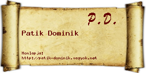 Patik Dominik névjegykártya